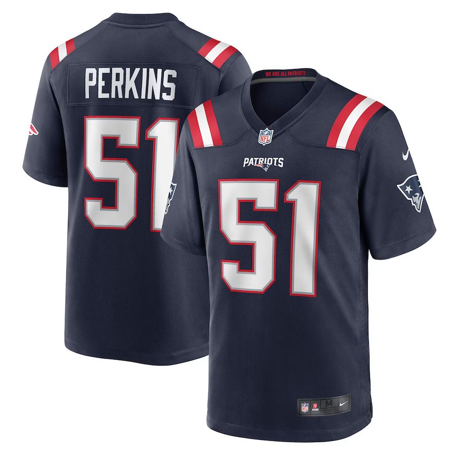 Men New England Patriots #51 Ronnie Perkins Nike Navy Game NFL Jersey->new england patriots->NFL Jersey